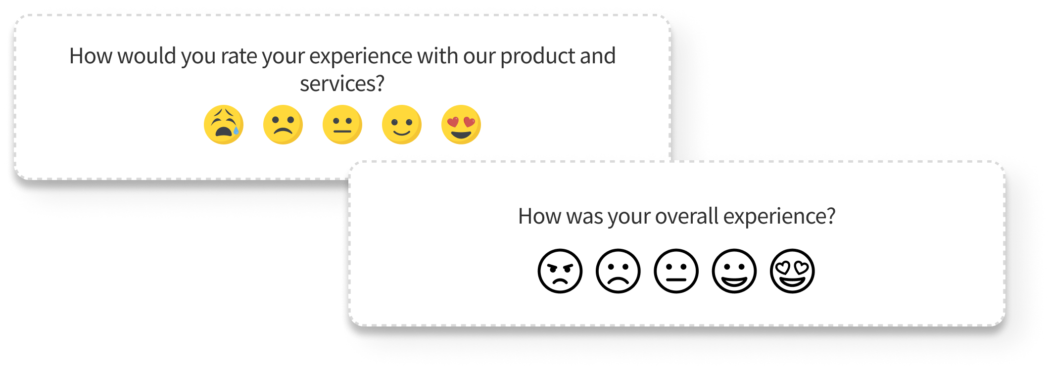 Smiley Survey - CSAT Question in Outline & Emoji